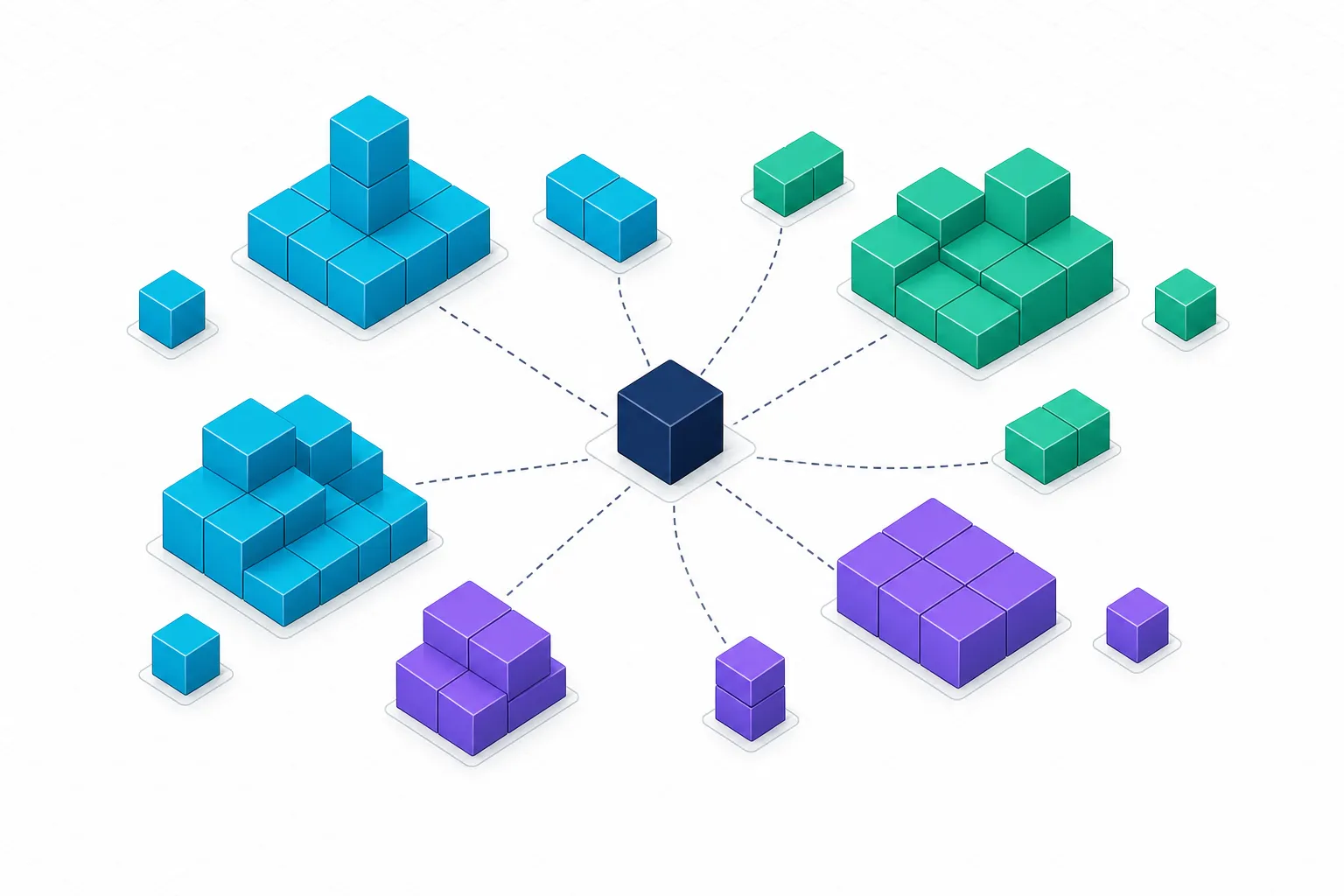 Diagrama isométrico mostrando o ecossistema modular de packages do Pi expandindo o core mínimo